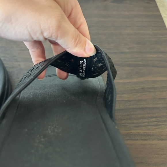 Fitflop Black Perforated Sandals - Picture 6 of 6